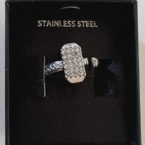 Marvel Comics Thor Hammer Logo Pave Crystal Hammer Ring New NOS Box sz 9